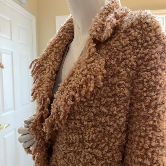 Marc Cain Teddy/Popcorn Knit Wool Sweater Coat - size N3/Medium - Picture 11 of 16